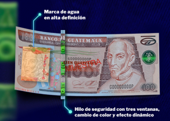Banguat lanza billete de 100 quetzales con nuevas medidas de seguridad.