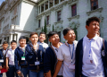 Estudiantes de la escuela Gumarkaah, de Santa Cruz, Quiché visitaron el Palacio Nacional de la Cultura . (Fotos: Gilber García)