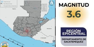 El epicentro del nuevo sismo se registró al sur del departamento de Sacatepéquez.