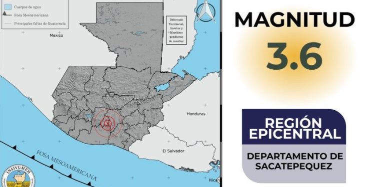 El epicentro del nuevo sismo se registró al sur del departamento de Sacatepéquez.