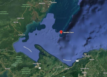 Ubicación de los cayos Zapotillos. / Imagen: Google Maps.