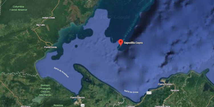 Ubicación de los cayos Zapotillos. / Imagen: Google Maps.