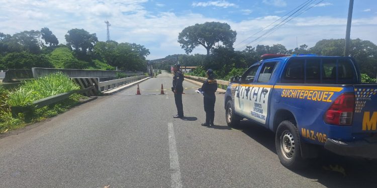 Coordinaciones para mantener el orden vial ante emergencia en el puente Brisas del Mocá en el km 132 de la CA-2 Occidente