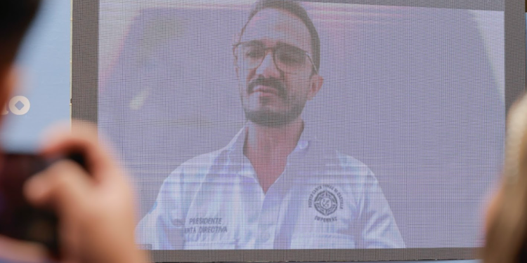 José de la Peña, presidente de la Junta Directiva de la Empresa Portuaria Nacional Santo Tomás de Castilla, participó de manera virtual en conferencia de prensa. / Foto: Analí Camey