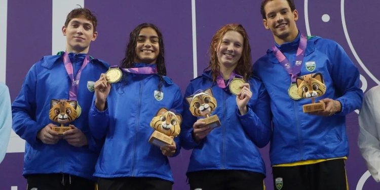 Atletas de Brasil, MÃ©xico, Argentina y Guatemala destacan en nataciÃ³n en los Juegos Panamericano Junior AsunciÃ³n 2025.