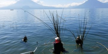 El MARN reitera su compromiso con el combate contra la contaminación en el lago de Atitlán.
