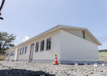 Los dos módulos ya terminados y listos para que el hospital de Amatitlán empiece a atender a pacientes./Foto: CIV