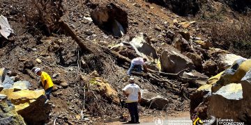 Empiezan las labores en la ruta de Palín a Santa María de Jesús. / Foto: CIV.