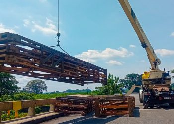 El CIV, por medio de Covial, lleva a cabo los primeros trabajos de apuntalamiento del puente Mocá.