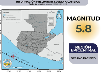 Temblor de 5.8 fue sensible en Guatemala y Conred inicia monitoreo a nivel nacional
