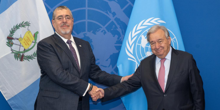 Presidente Bernardo Arévalo se reunió con el secretario general de las Naciones Unidas