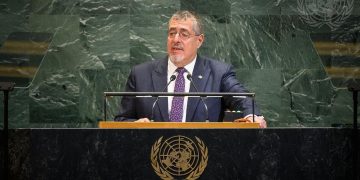Presidente Bernardo Arévalo en su disertación en la Asamblea General de la ONU.