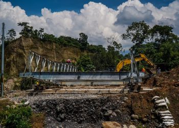 Avanza instalación del puente Bailey en San Felipe para mantener tránsito seguro