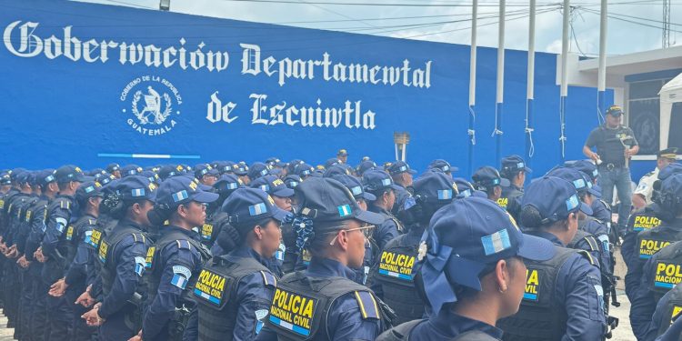 Refuerzan seguridad en Escuintla con incorporación nuevos agentes de la PNC