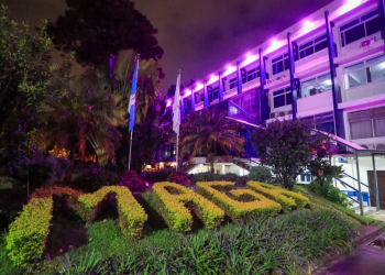 El MAGA anunció que su sede central, ubicada en la zona 13 de la ciudad capital, permanecerá iluminada de color rosa durante todo el mes de octubre. / Foto: MAGA.