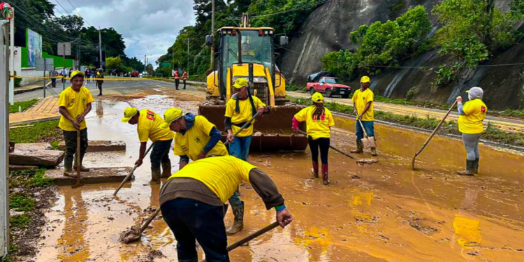 Suspenden labores en el km 24 de la ruta a El Salvador./Foto: CIV.