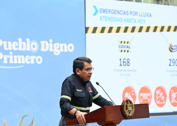 El ministro de Comunicaciones, Miguel Ángel Díaz Bobadilla