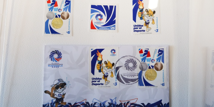 Colección de sellos conmemorativos de los XII Juegos Centroamericanos./Foto: Correos de Guatemala.