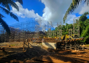 Caminos avanza con la construcción del puente El Naranjo./Foto: CIV.