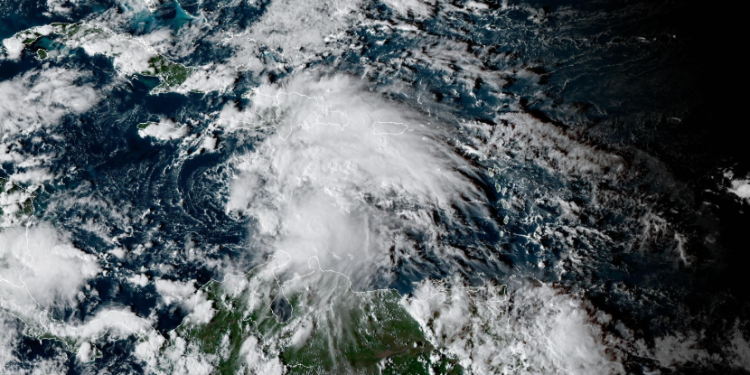 Tormenta tropical Melissa se desplaza hacia Jamaica./Foto: NOAA.