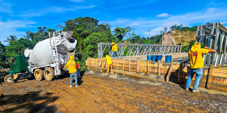 Acceso a puente bailey en la ruta Cito Zarco está próximo a habilitarse./Foto: CIV.,