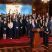 Presidente Arévalo, Gabinete y diputados oficialistas en Cadena Nacional./Foto: Byron de la Cruz.