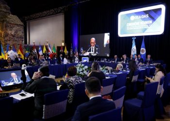 El secretario general adjunto de la OEA, Albert Ramin, durante la apertura de la Quinta Reunión de Autoridades Responsables de Políticas Penitenciarias de los Estados Miembros de la OEA.