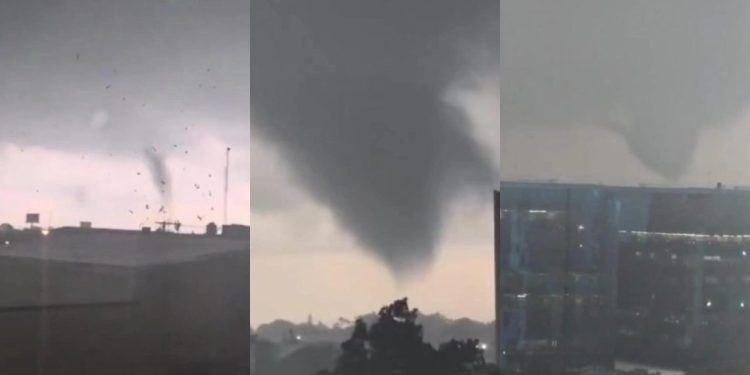 Insivumeh explica que provocó el remolino en la Ciudad Capital. (Foto: MuniGuate, @monejita y @vichoguate)