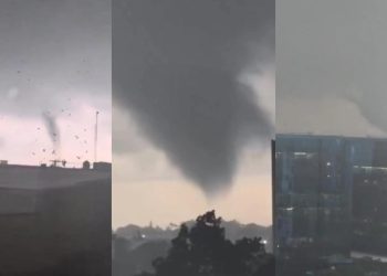 El remolino causó daños en varias viviendas. / Foto: MuniGuate, @monejita y @vichoguate.