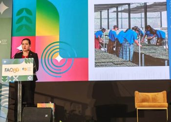 María Fernanda Rivera, participó en el Foro de Inversiones Hand in Hand, donde destacó las acciones del Gobierno para promover el desarrollo agrícola / Foto: MAGA