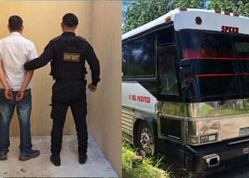 El vehículo se dirigía con rumbo a Tecún Umán, San Marcos, cuando fue inspeccionado por las autoridades. / Foto: PNC.