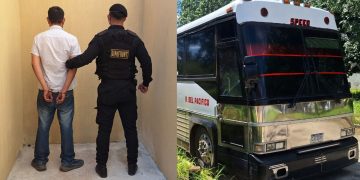 El vehículo se dirigía con rumbo a Tecún Umán, San Marcos, cuando fue inspeccionado por las autoridades. / Foto: PNC.
