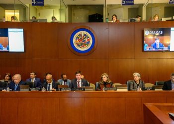 Sesión extraordinaria convocada por solicitud de Guatemala ante el Consejo Permanente de la Organización de los Estados Americanos (OEA). / Foto: Minex