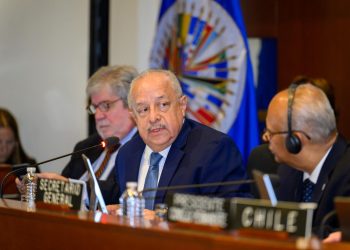 El ministro de Relaciones Exteriores, participó en la sesión extraordinaria del Consejo Permanente de la OEA donde se abordaron las amenazas al orden constitucional y democrático en Guatemala. / Foto: Minex