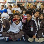 Ajolontropo y títeres acercan la antropología a estudiantes en la Biblioteca Nacional. Fotos: MCD