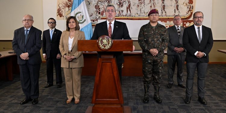 Presidente Bernardo Arévalo en un mensaje a la Nación.
