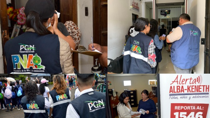 En caso de desaparición, las autoridades recalcan la importancia de activar la alerta Alba-Keneth de inmediato. / Foto: PGN.