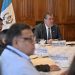 El presidente Bernardo Arévalo y otros funcionarios, durante la primera reunión de la Coprefe, sobre la reactivación de la red ferroviaria del país.