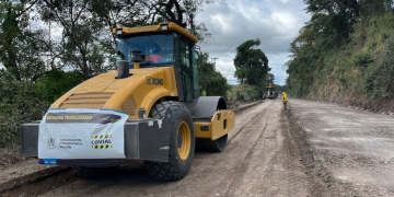 Primera obra bajo la Ley de Infraestructura Vial Prioritaria se desarrolla en Chiquimula./Foto: CIV.
