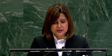 Vicepresidenta Karin Herrera, participó en la Sesión de Alto Nivel de la Asamblea General de la ONU. (Foto: captura de pantalla)