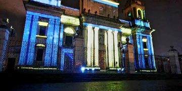 El mapping estimula el sentimiento de ilusión y armonía de la temporada de fin de año. / Foto: archivo AGN.