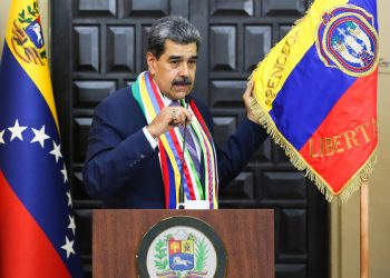 Nicolás Maduro en conferencia señalando que Venezuela se ha opuesto a la guerra en medio de las tensiones con Estados Unidos. / Foto: Palacio de Miraflores, EFE.