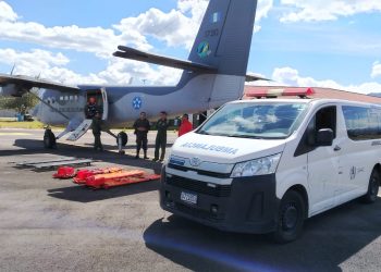 Trasladan a heridos del accidente de la carretera interamericana al Hospital Militar vía aérea. (Foto: Hospital Occidente)