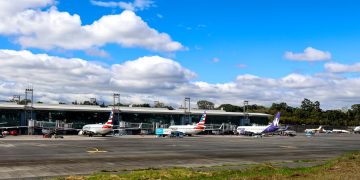 Durante la temporada alta el Aeropuerto Internacional La Aurora recibe unos 80 vuelos diarios, y este lunes arribaron 85, con más de 10 mil viajeros.