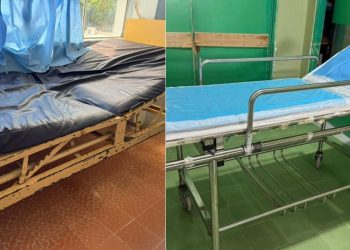 La composición muestra las condiciones en las que se encontraban las camas que se sustituirán con el nuevo equipo adquirido por el hospital de Zacapa.