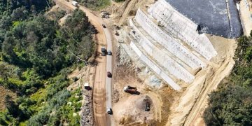 Covial trabaja en la recuperación de tramo en el km 208 de la ruta Interamericana.