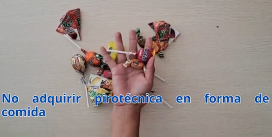 Diaco alerta sobre venta de juegos pirotécnicos en forma de golosinas o alimentos