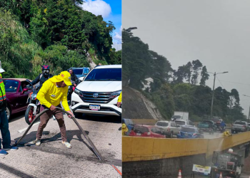 Anuncian cierre de medio carril en el paso a desnivel Santa Rosalía. / Foto: Covial, CIV.