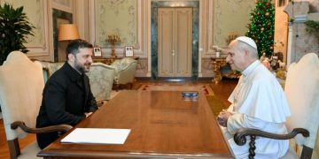 El papa León XIV recibió al presidente de Ucrania, Volódimir Zelenski, en Castel Gandolfo.