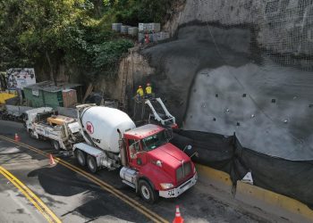 Covial sigue trabajando en la protección de taludes en la ruta entre zona 13 y Boca del Monte. (Foto: CIV)